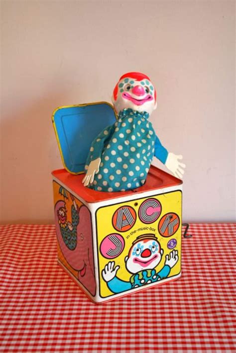 vintage metal jack in the box toy|classic jack in box toy.